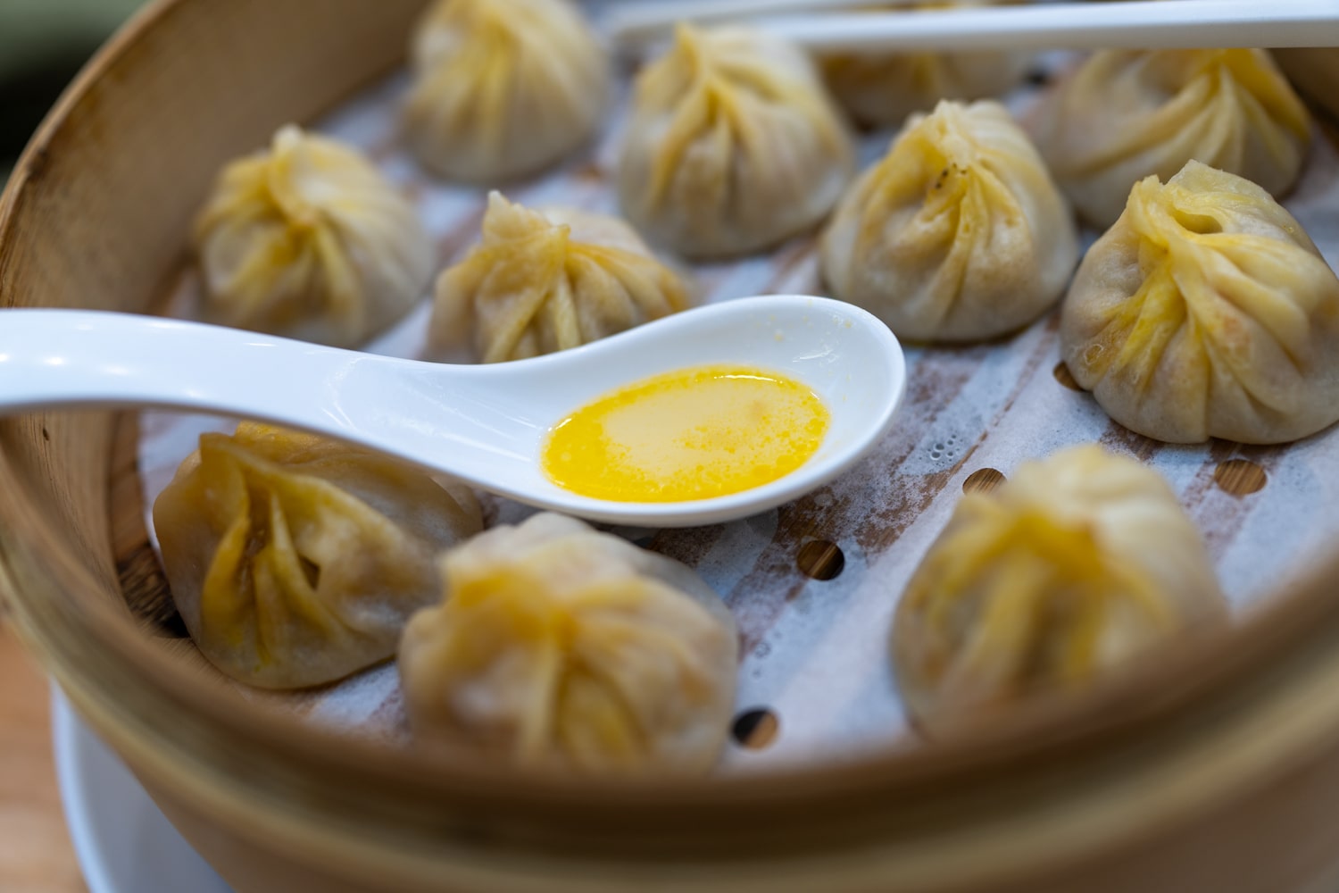 Сяо Лун Бао с мясом и крабом